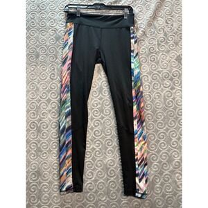 Live Love Dream Medium‎ Leggings Black Athletic Activewear Multicolor